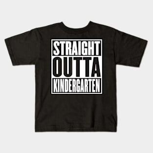 Straight Outta Kindergarten Graduation Funny Kids T-Shirt